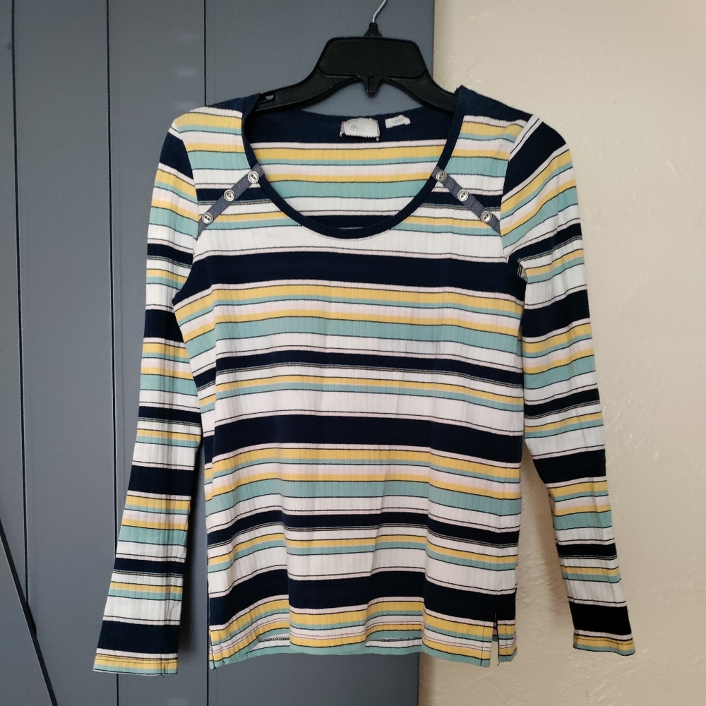 Anthropologie Long Sleeved Striped Top size S